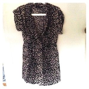 Black and white animal print low cut dress