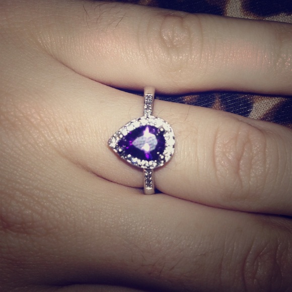 purple sterling silver ring NWOT