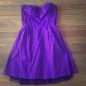 Silent + noise purple strapless dress
