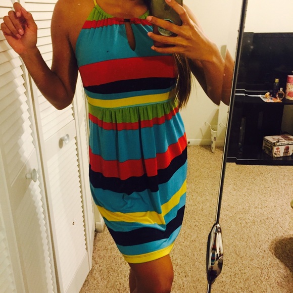 Color Blocked Midi Dress