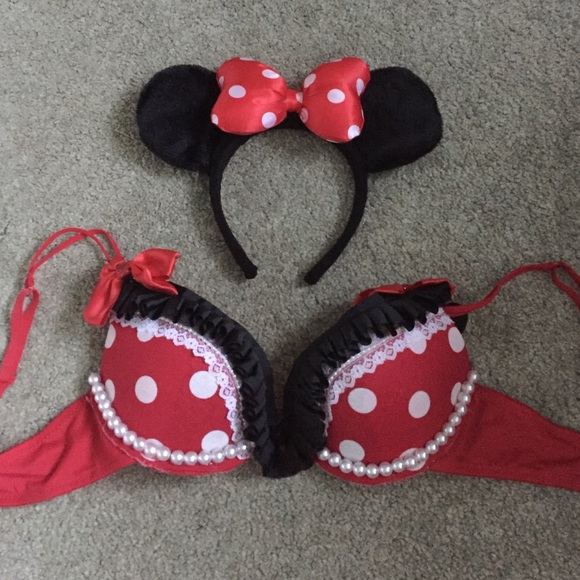 Minnie Mouse ears & Halloween / Rave Bra