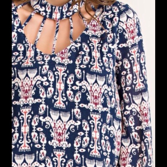 DAMASK PRINTED LONG SLEEVE SHIFT DRESS~NWT - Picture 4 of 4