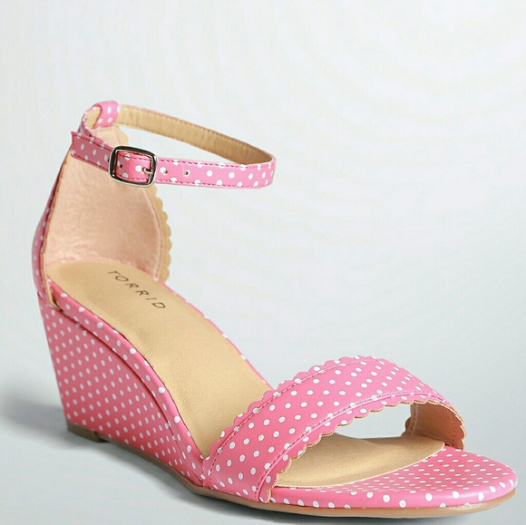 Torrid Pink Polka Dot wedges