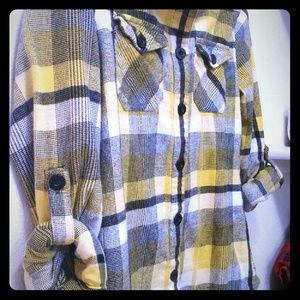 Feminine flannel button down