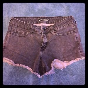 Black denim shorts