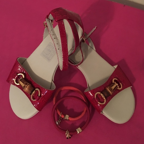 Girls Gucci Microguccissima Leather Sandals
