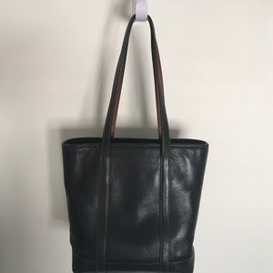 COACH black leather gallery tote 5187
