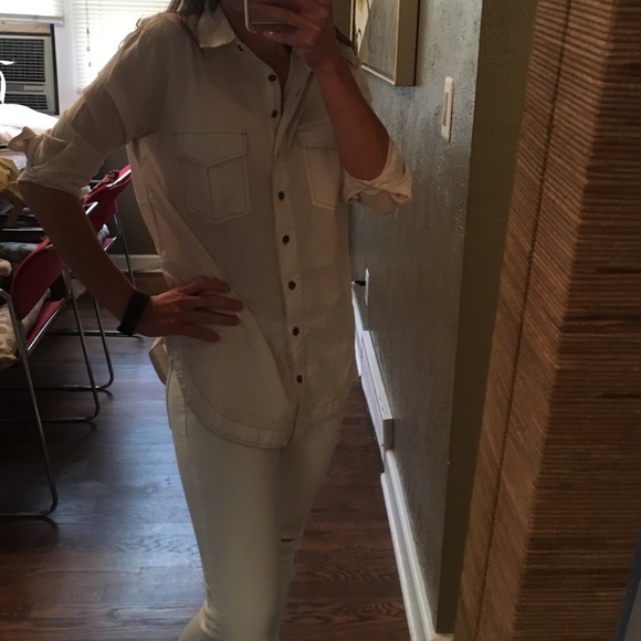Free People pale pink button down