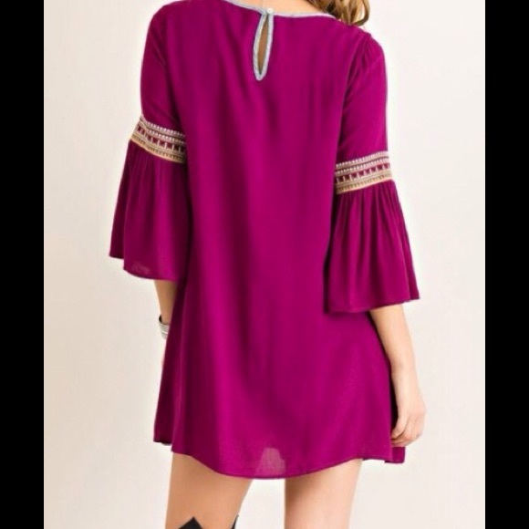 SOLID RAYON EMBROIDERY DRESS - Picture 2 of 2