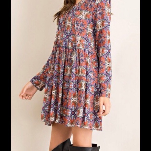 Last One! Small FLORAL PRINT BABY-DOLL DRESS - Picture 2 of 3
