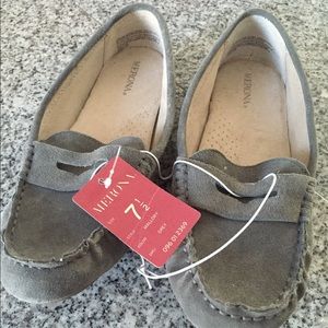 Merona grey suede loafers