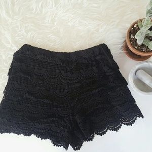 Zara Pants - ☇PRICE DROP☇ZARA black crochet shorts Zara Pants - ☇PRICE DROP☇ZARA black crochet shorts