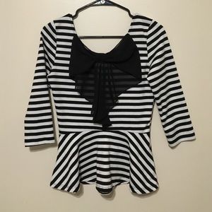Striped peplum top
