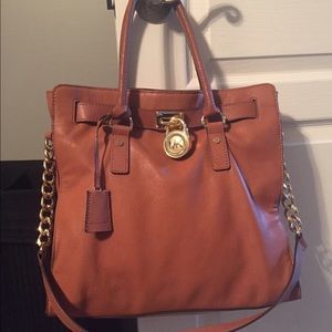 (SOLD) Authentic Michael Kors tan leather Hamilton