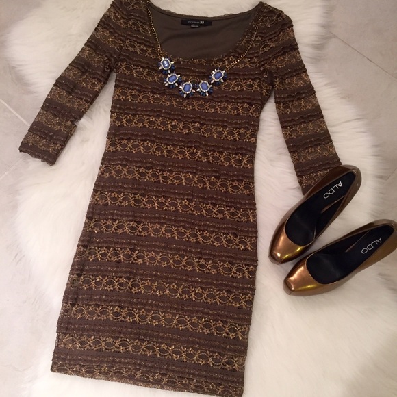 Bronze Bodycon Dress, size small - Picture 1 of 4