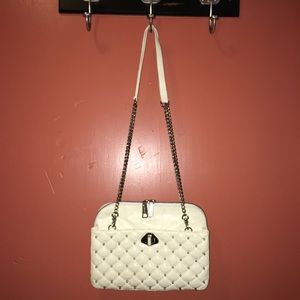 Rebecca Minkoff White Leather Studded Shoulder Bag