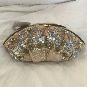 NWT Anthropologie Miss Albright sequin zipper bag