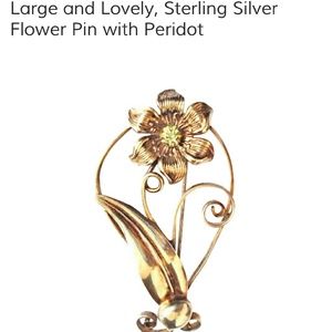 Pretty in Peridot, Sterling Silver Brooch/Pin