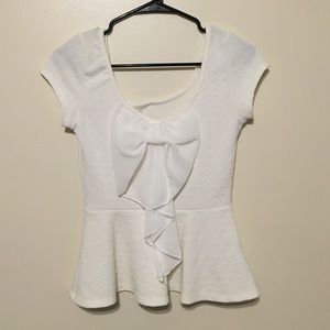 White peplum top