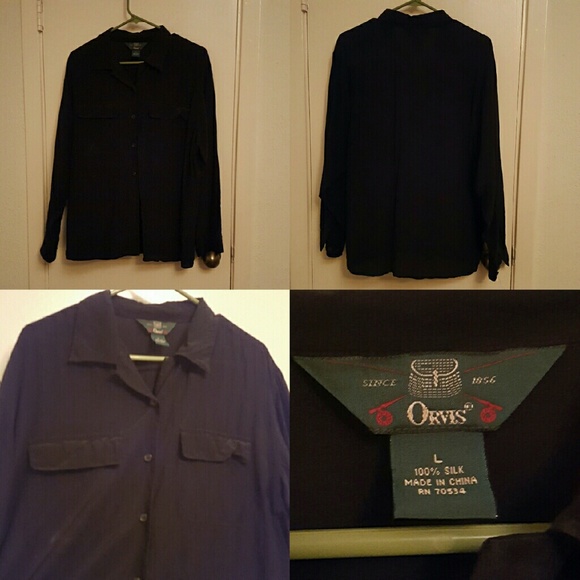 Black Silk Orvis Work Shirt