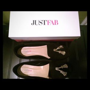 JustFab Black Flats