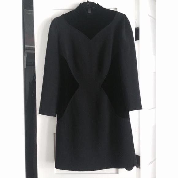 Oscar De La Renta black bodycon evening mini dress