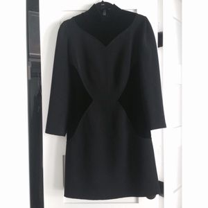 Oscar De La Renta black bodycon evening mini dress