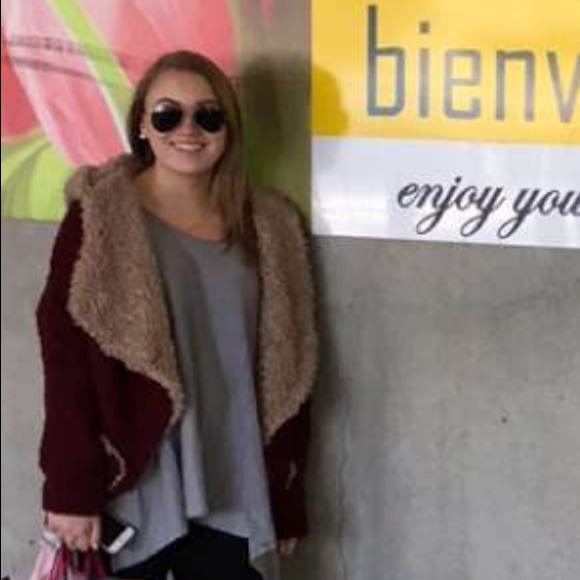 Maroon Vestique Fuzzy Jacket