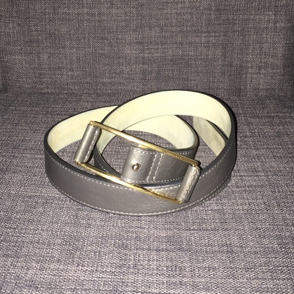 Cole Haan Gray Belt with Brass Buckle