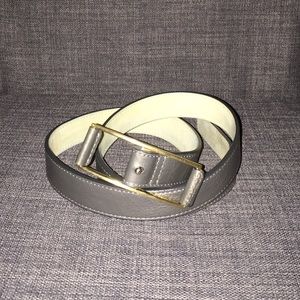 Cole Haan Gray Belt with Brass Buckle