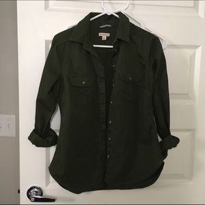 Army green button up