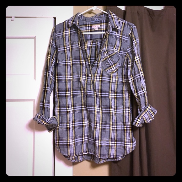 Half button down flannel
