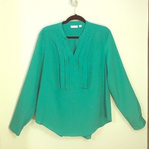 New York & Co - Green Long-Sleeve Blouse
