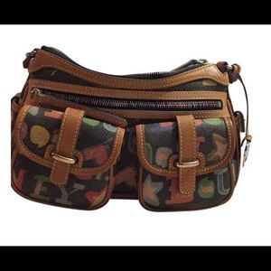 Dooney & Burke doodle collection medium saddle bag