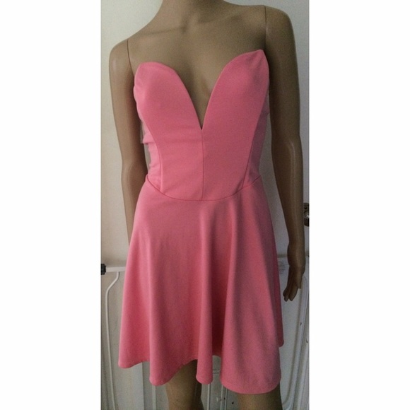 low cut fit and flare dress