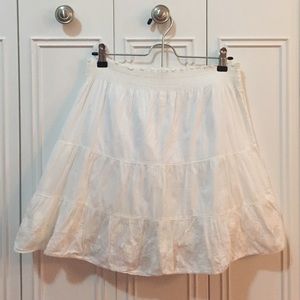 Abercrombie & Fitch White Crocheted Skirt