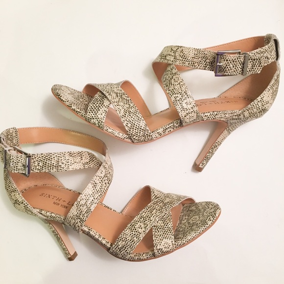 Sixth + Love Shoes - NIB Snake Strappy Heels