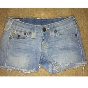True religion cut off shorts