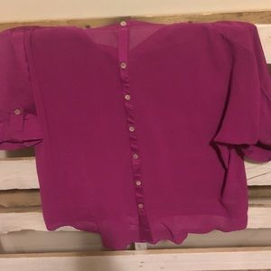Black Rainn Fuschia Sheer Top