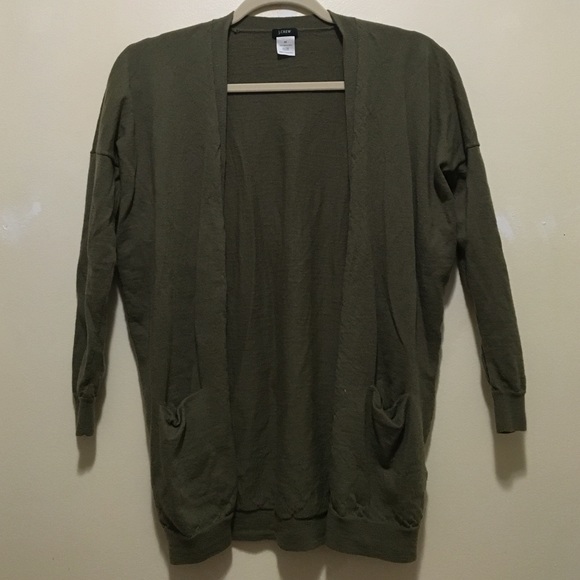 J. Crew Army Green Cardigan