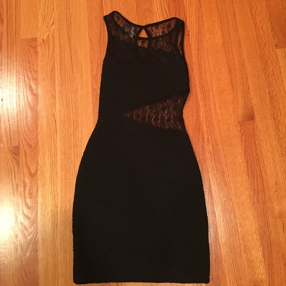 Black lace mesh dress - Picture 3 of 4