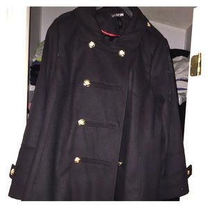 Black Peacoat with Gold Buttons