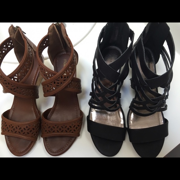 Black and cognac wedges