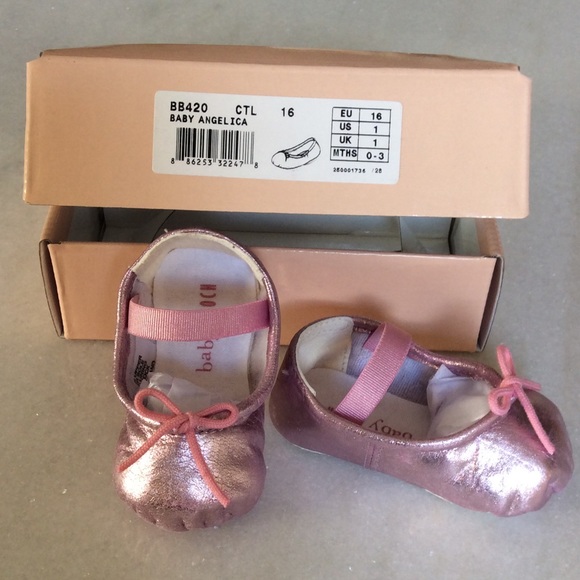 Baby Bloch pink metallic Ballet Slippers size 1