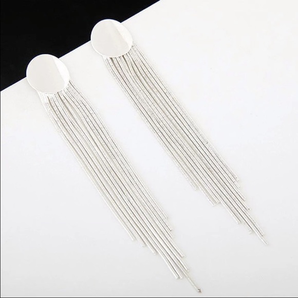 Silver tassel earrings