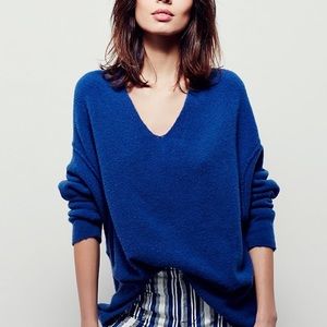 Free People Denim Soft Vee Swaeater