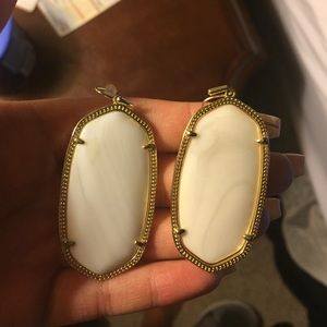 Kendra Scott white marble Danielle earrings
