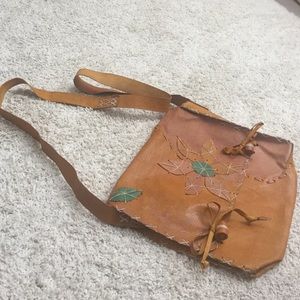 Handmade leather crossbody bag