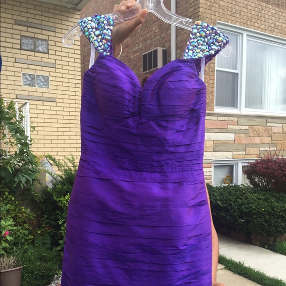 NWT $398 Sherri Hill Purple Homecoming Dress formal short dress