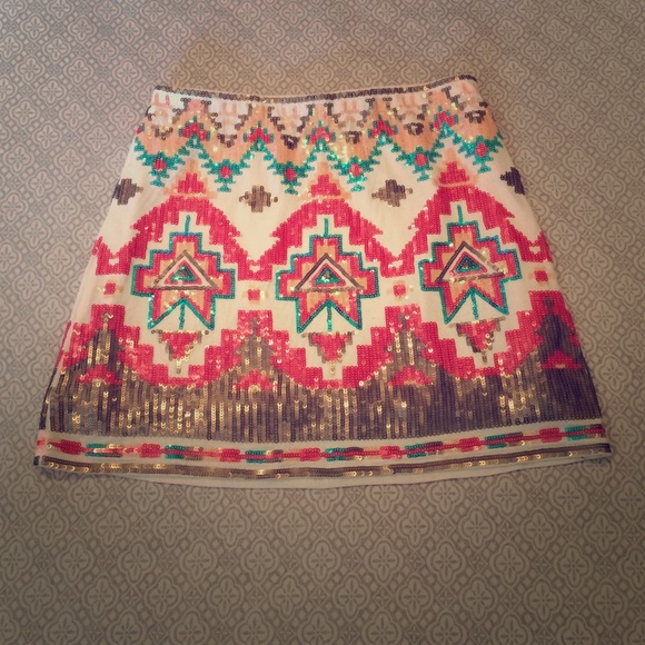 Aztec sequined mini skirt